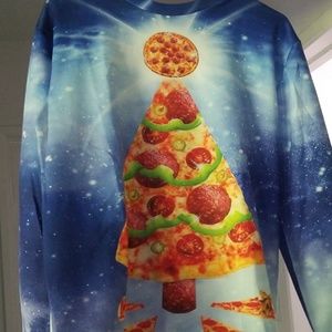 Ugly Christmas pizza sweater